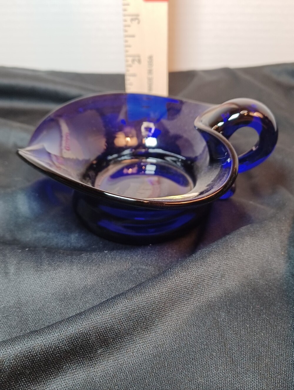 Vintage Art Glass Cobalt Blue Glass Decorative Bowl Signed By J.W. Shelton - Picture 6 of 9